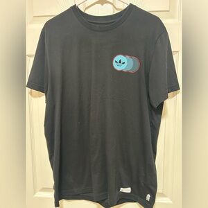 Adidas Black Tee with Blue Graphic